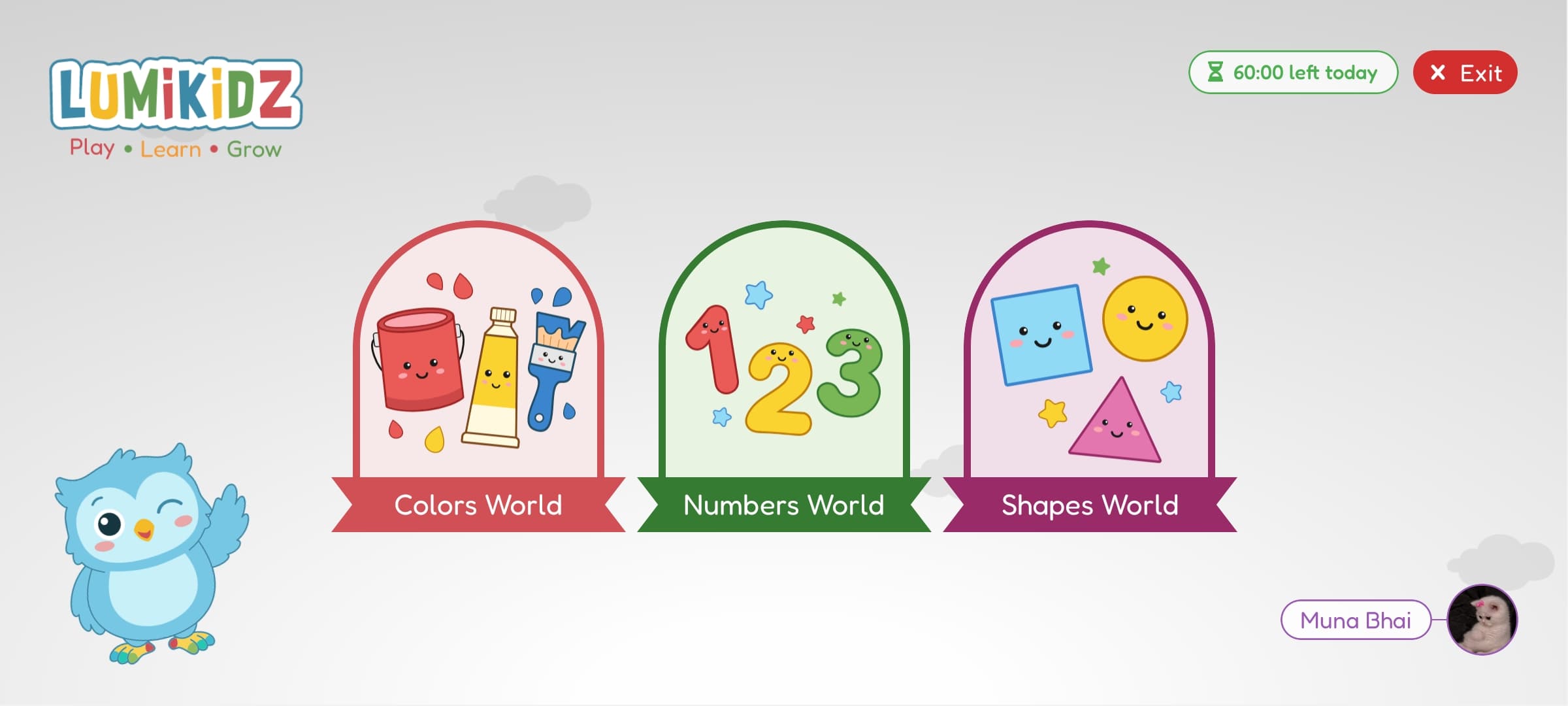 Child profile with different worlds
